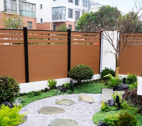 Thi công hàng rào nhựa giả gỗ - Lan can - sàn nhựa