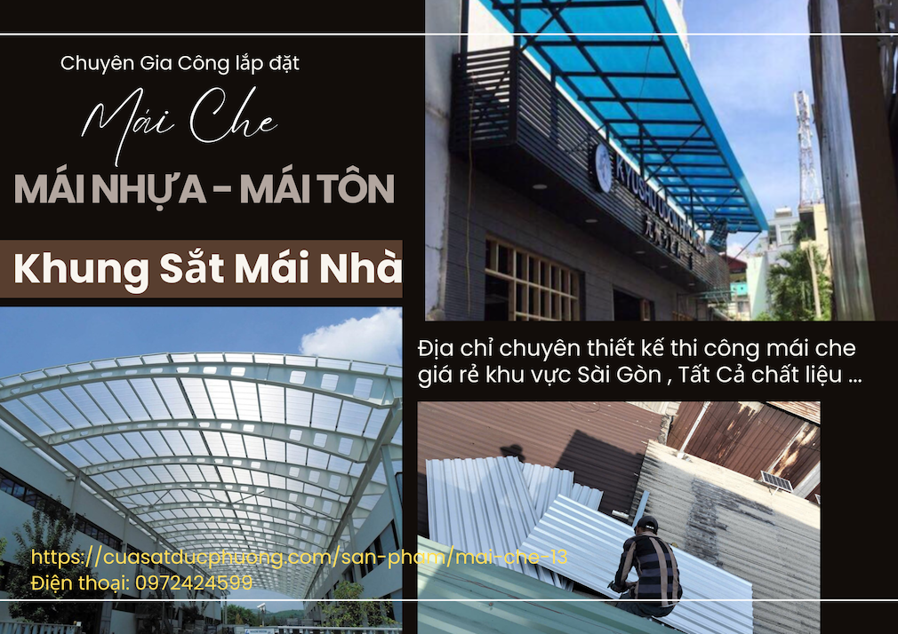 Chuyên lắp đặt mái che , mái nhựa sáng , mái tôn