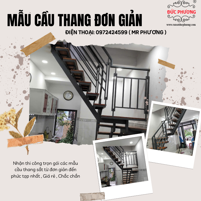 Làm cầu thang sắt nhà nhỏ