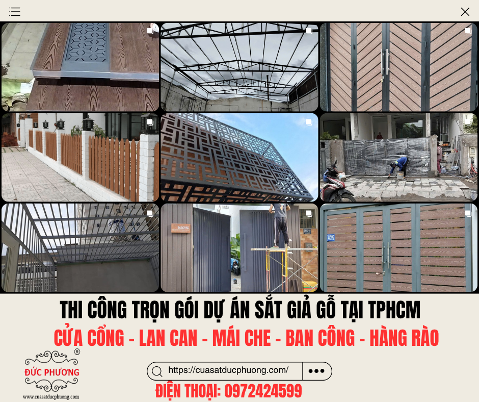 chuyên ốp cổng nhựa giả gỗ hiện đại