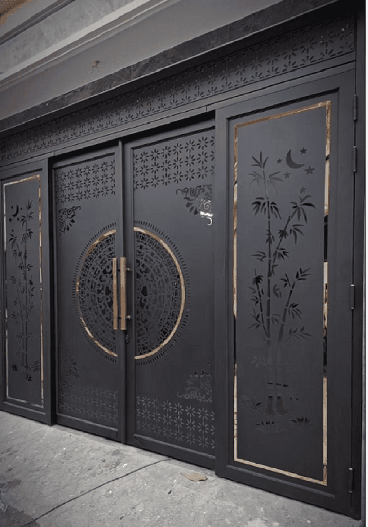 Cổng chính sắt hộp 4 cánh